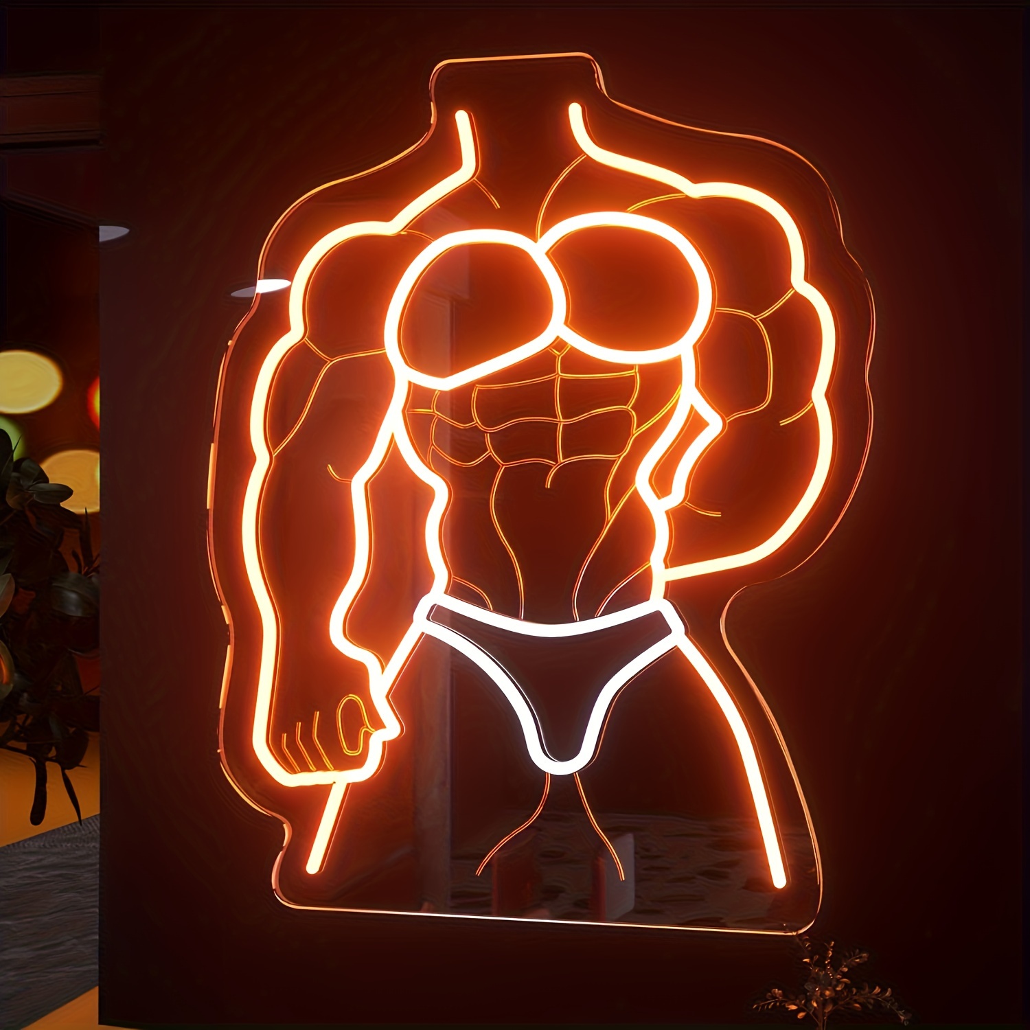 Letrero de neón de hombre musc - Home Gym Neon Sign reseña y precio